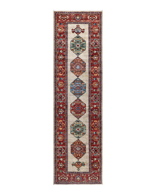 Traditional Serapi Ivory Wool Runner 2' 9" x 9' 10" - Solo Rugs