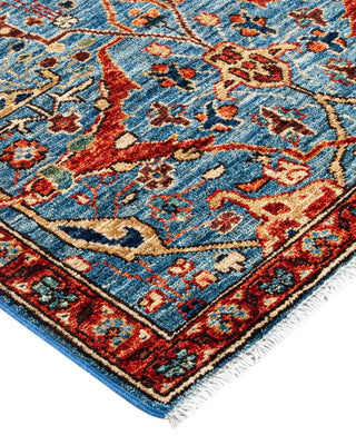 Traditional Serapi Light Blue Wool Runner 2' 7" x 14' 9" - Solo Rugs