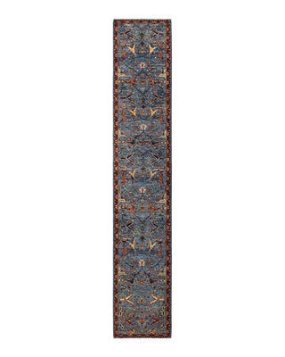 Traditional Serapi Light Blue Wool Runner 2' 7" x 14' 9" - Solo Rugs
