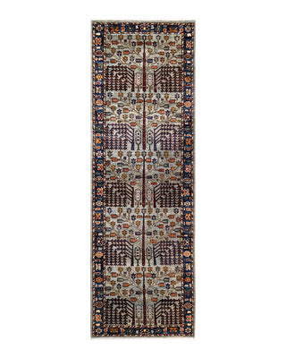Traditional Serapi Light Blue Wool Runner 2' 7" x 7' 10" - Solo Rugs