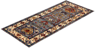 Traditional Serapi Gray Wool Runner 2' 8" x 6' 1" - Solo Rugs