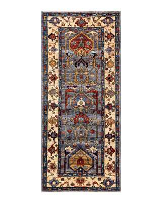 Traditional Serapi Gray Wool Runner 2' 8" x 6' 1" - Solo Rugs