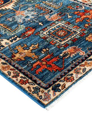 Traditional Serapi Light Blue Wool Runner 2' 7" x 12' 3" - Solo Rugs