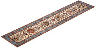 Traditional Serapi Ivory Wool Runner 2' 9" x 12' 2" - Solo Rugs