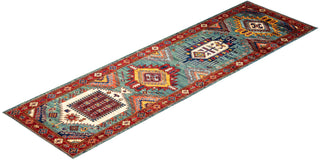 Traditional Serapi Green Wool Runner 2' 11" x 9' 10" - Solo Rugs