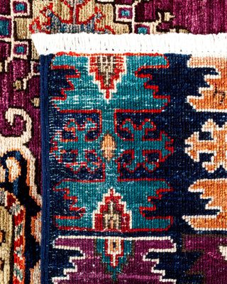 Traditional Serapi Purple Wool Area Rug 3' 4" x 6' 2" - Solo Rugs