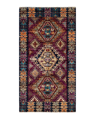Traditional Serapi Purple Wool Area Rug 3' 4" x 6' 2" - Solo Rugs