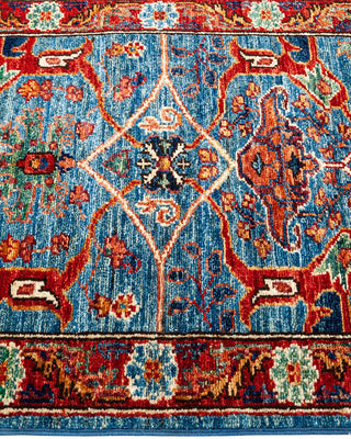 Traditional Serapi Light Blue Wool Area Rug 2' 0" x 5' 11" - Solo Rugs