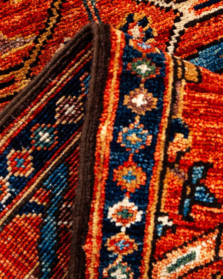 Traditional Serapi Orange Wool Area Rug 2' 1" x 5' 9" - Solo Rugs