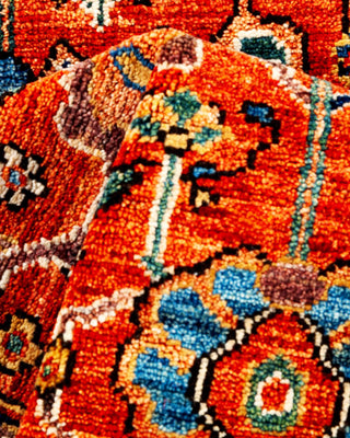 Traditional Serapi Orange Wool Area Rug 2' 1" x 5' 9" - Solo Rugs