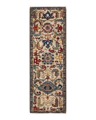 Traditional Serapi Ivory Wool Area Rug 2' 0" x 6' 0" - Solo Rugs