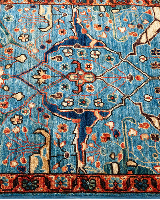 Traditional Serapi Light Blue Wool Area Rug 2' 4" x 6' 2" - Solo Rugs
