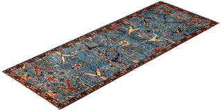 Traditional Serapi Light Blue Wool Area Rug 2' 4" x 6' 2" - Solo Rugs