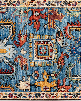 Traditional Serapi Light Blue Wool Area Rug 2' 0" x 5' 7" - Solo Rugs