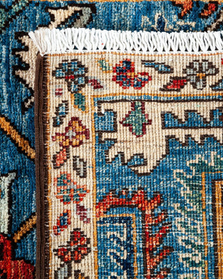 Traditional Serapi Light Blue Wool Area Rug 2' 0" x 5' 7" - Solo Rugs