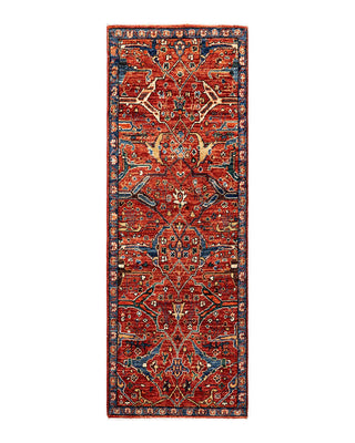 Traditional Serapi Orange Wool Area Rug 2' 2" x 6' 3" - Solo Rugs