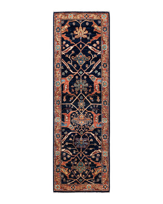 Traditional Serapi Blue Wool Area Rug 2' 0" x 6' 3" - Solo Rugs
