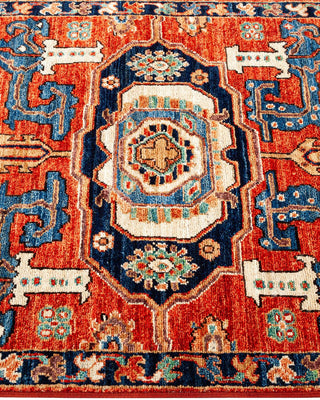 Traditional Serapi Orange Wool Area Rug 2' 8" x 4' 4" - Solo Rugs