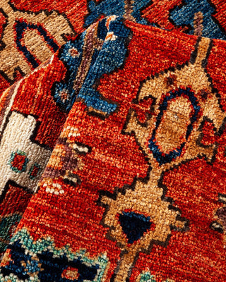 Traditional Serapi Orange Wool Area Rug 2' 8" x 4' 4" - Solo Rugs