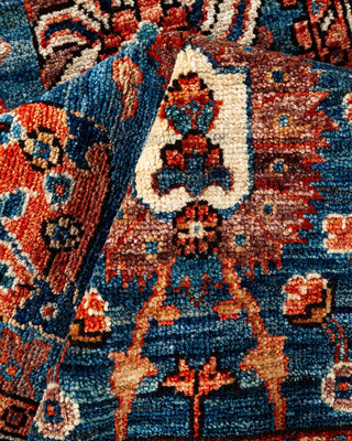 Traditional Serapi Light Blue Wool Area Rug 2' 9" x 4' 4" - Solo Rugs