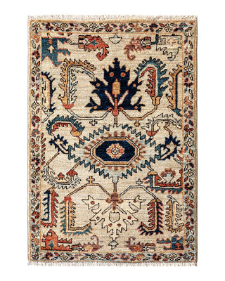 Traditional Serapi Ivory Wool Area Rug 2' 2" x 3' 1" - Solo Rugs