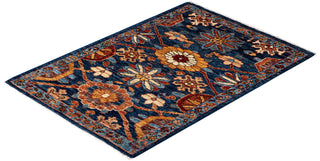 Traditional Serapi Blue Wool Area Rug 2' 0" x 2' 11" - Solo Rugs