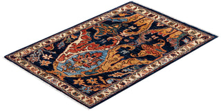 Traditional Serapi Blue Wool Area Rug 2' 0" x 3' 0" - Solo Rugs