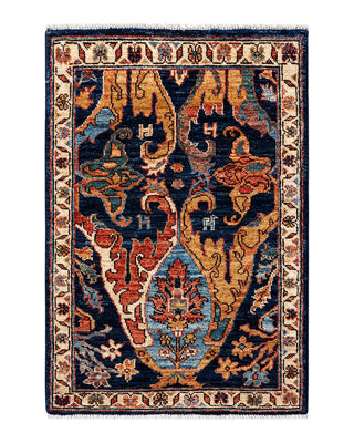 Traditional Serapi Blue Wool Area Rug 2' 0" x 3' 0" - Solo Rugs
