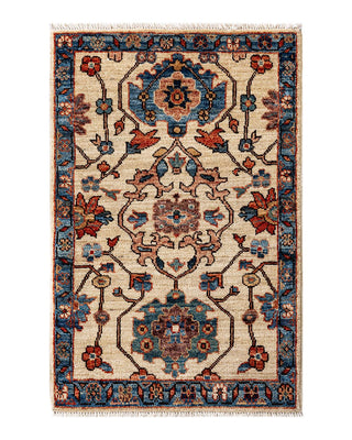Traditional Serapi Ivory Wool Area Rug 2' 0" x 3' 0" - Solo Rugs