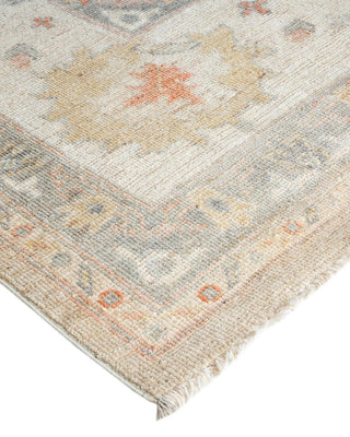 Traditional Oushak Ivory Wool Area Rug 12' 0" x 15' 2" - Solo Rugs