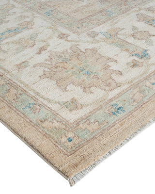Traditional Oushak Ivory Wool Area Rug 8' 11" x 12' 0" - Solo Rugs