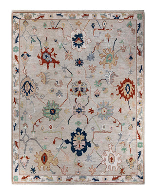 Traditional Oushak Ivory Wool Area Rug 8' 11" x 11' 8" - Solo Rugs