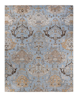 Traditional Oushak Light Blue Wool Area Rug 9' 2" x 11' 8" - Solo Rugs