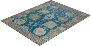 Traditional Oushak Green Wool Area Rug 8' 11" x 11' 8" - Solo Rugs