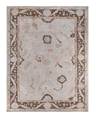 Traditional Oushak Ivory Wool Area Rug 9' 2" x 11' 11" - Solo Rugs