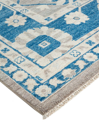 Traditional Oushak Gray Wool Area Rug 8' 10" x 11' 9" - Solo Rugs