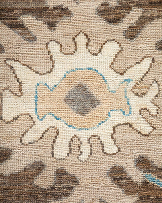 Traditional Oushak Beige Wool Area Rug 8' 9" x 11' 1" - Solo Rugs