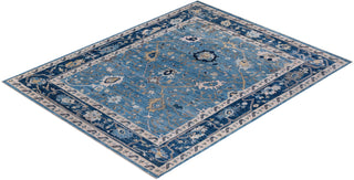 Traditional Oushak Light Blue Wool Area Rug 8' 3" x 10' 5" - Solo Rugs
