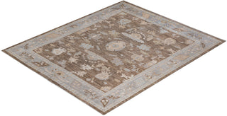 Traditional Oushak Beige Wool Area Rug 8' 0" x 9' 7" - Solo Rugs
