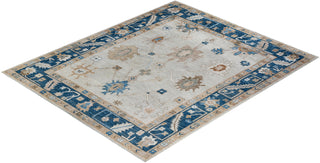 Traditional Oushak Ivory Wool Area Rug 7' 11" x 9' 6" - Solo Rugs