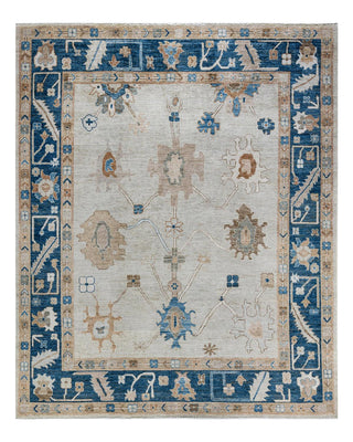 Traditional Oushak Ivory Wool Area Rug 7' 11" x 9' 6" - Solo Rugs