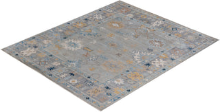 Traditional Oushak Light Gray Wool Area Rug 8' 1" x 9' 8" - Solo Rugs