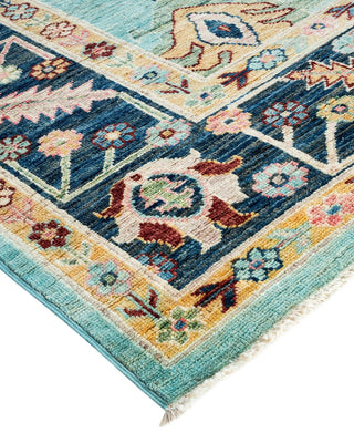 Traditional Oushak Light Blue Wool Area Rug 8' 1" x 9' 8" - Solo Rugs
