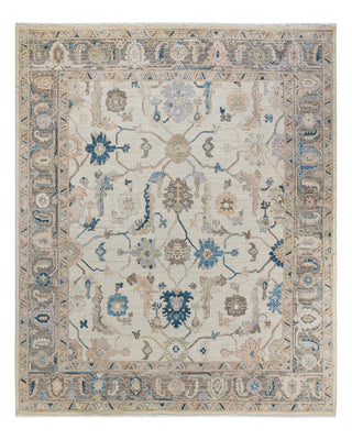 Traditional Oushak Ivory Wool Area Rug 8' 3" x 9' 10" - Solo Rugs