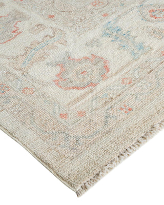 Traditional Oushak Ivory Wool Area Rug 8' 0" x 9' 8" - Solo Rugs