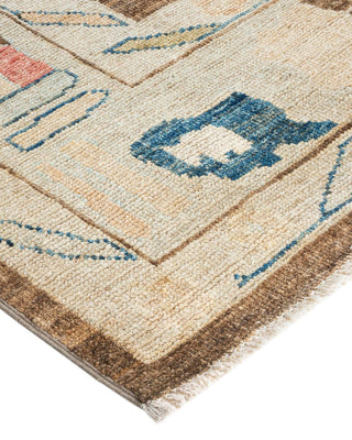 Traditional Oushak Brown Wool Area Rug 6' 2" x 8' 9" - Solo Rugs