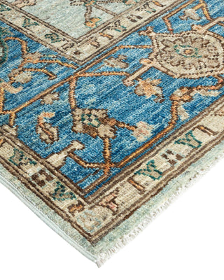 Traditional Oushak Green Wool Area Rug 5' 9" x 8' 5" - Solo Rugs