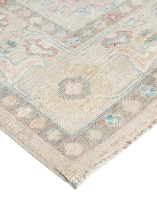 Traditional Oushak Ivory Wool Area Rug 6' 2" x 8' 9" - Solo Rugs