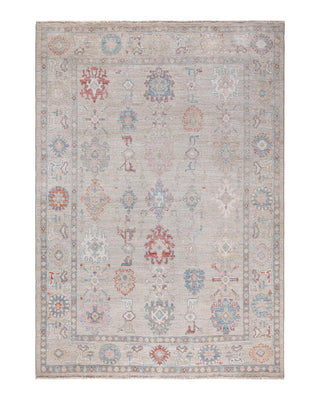 Traditional Oushak Ivory Wool Area Rug 6' 2" x 8' 9" - Solo Rugs