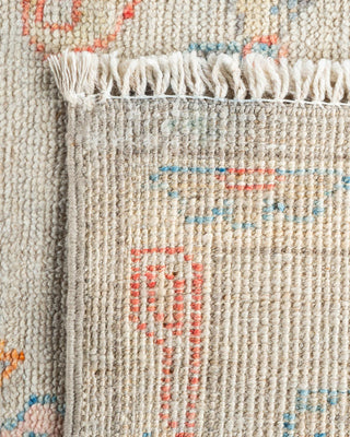 Traditional Oushak Ivory Wool Area Rug 4' 11" x 6' 10" - Solo Rugs
